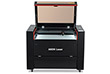 Aeon Nova10 S 韩国三级在线观看  Professional CO2 Laser Cutter and Engraver front overhead view with lid open