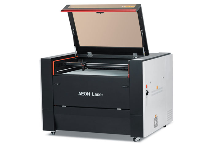 Aeon Nova10 S 韩国三级在线观看  Professional CO2 Laser Cutter and Engraver three-quarter view with lid open
